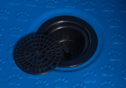 Blovi Electric Dog Bath – Large Solid Grooming Tub with Electric Lift and Double-Sided Boom, Blue