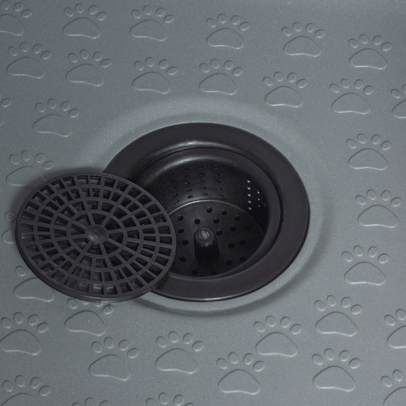 Blovi Large Stationary Grooming Bathtub – Sturdy Gray Basin with Non-Slip Surface