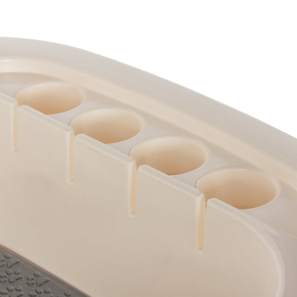 Blovi Electric Dog Bath – Large Solid Grooming Tub with Electric Lift and Double-Sided Boom, White-Ecru