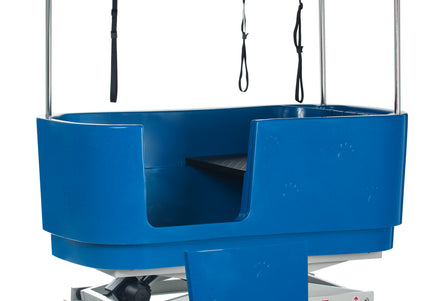 Blovi Electric Dog Bath – Large Solid Grooming Tub with Electric Lift and Double-Sided Boom, Blue