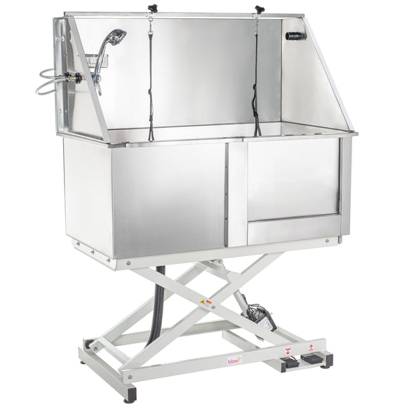 Blovi Steel Electric Lift Bathtub – Right-Side Entry, Durable Grooming Solution