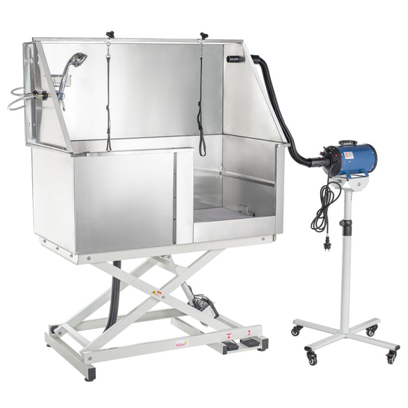 Blovi Steel Electric Lift Bathtub – Right-Side Entry, Durable Grooming Solution