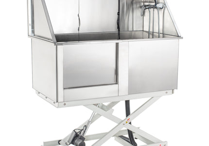 Blovi Steel Grooming Bathtub with Electric Lift – Left-Side Entry, Durable Construction