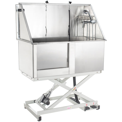 Blovi Steel Grooming Bathtub with Electric Lift – Left-Side Entry, Durable Construction