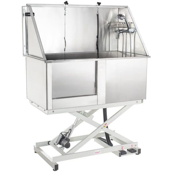 Blovi Steel Grooming Bathtub with Electric Lift – Left-Side Entry, Durable Construction