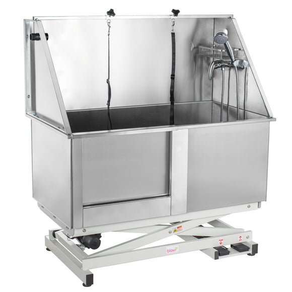 Blovi Steel Grooming Bathtub with Electric Lift – Left-Side Entry, Durable Construction