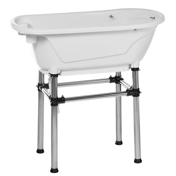 Blovi Small Animal Bath Tub – Compact White Mini Bathtub, Lightweight and Portable Design