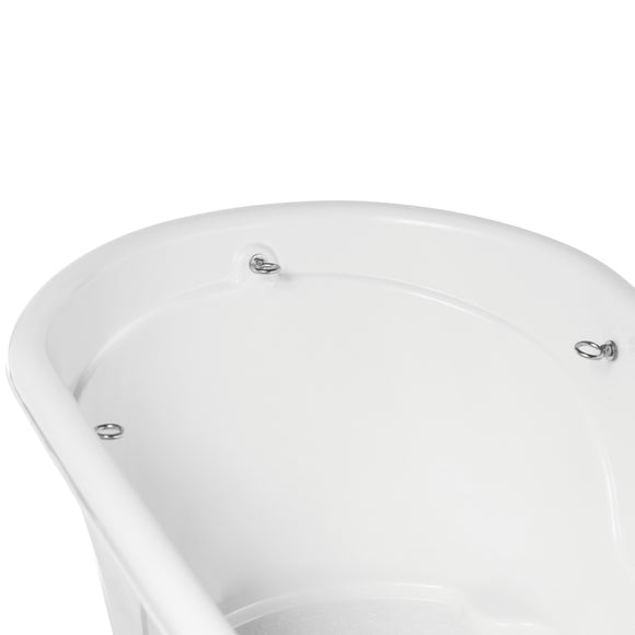 Blovi Small Animal Bath Tub – Compact White Mini Bathtub, Lightweight and Portable Design
