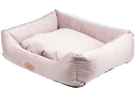 Blovi Bed Velur Love Pink L – Elegant Rectangular Velvet Pet Bed, Large, Dirty Pink