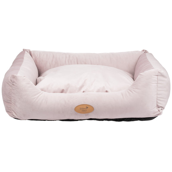 Blovi Bed Velur Love Pink L – Elegant Rectangular Velvet Pet Bed, Large, Dirty Pink