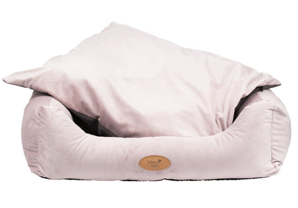 Blovi Bed Velur Love Pink L – Elegant Rectangular Velvet Pet Bed, Large, Dirty Pink