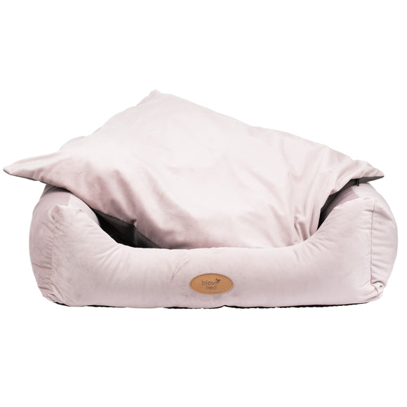 Blovi Bed Velur Love Pink L – Elegant Rectangular Velvet Pet Bed, Large, Dirty Pink