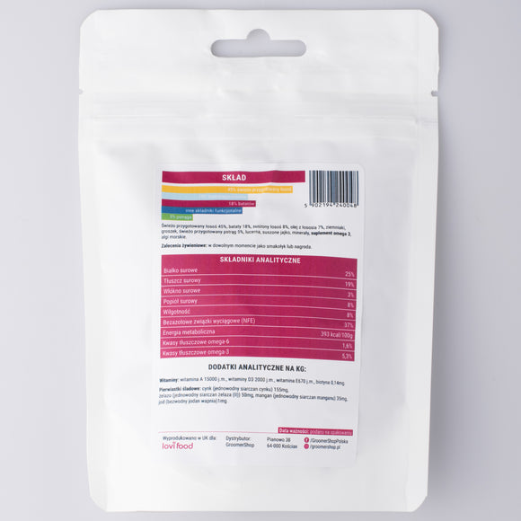 Lovi Food Skin and Fur Treats 70g – Omega-3, Zinc, Biotin, Supports Healthy Coat