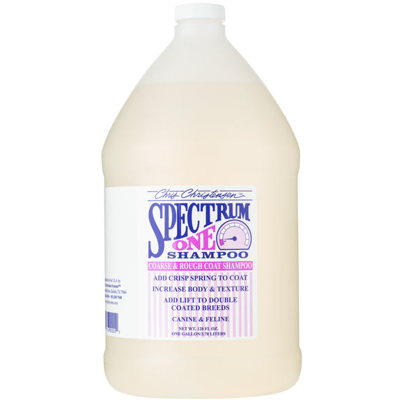Chris Christensen Spectrum One Shampoo – Concentrated Formula, Restores Texture in Stiff and Rough Coats, 3.8L