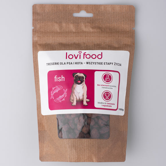 Lovi Food Fish Training Treats – Soft Bite-Size Snacks with Real Fish, 100g