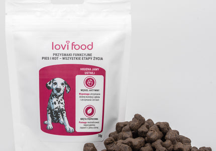 Lovi Food Oral Hygiene Treats – Activated Carbon and Peppermint, 70g, Fresh Breath Formula
