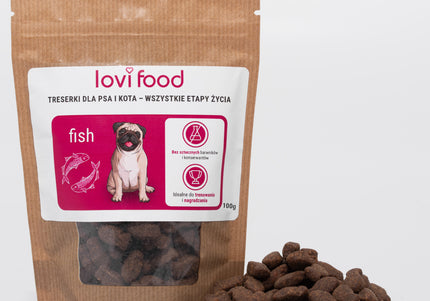 Lovi Food Fish Training Treats – Soft Bite-Size Snacks with Real Fish, 100g