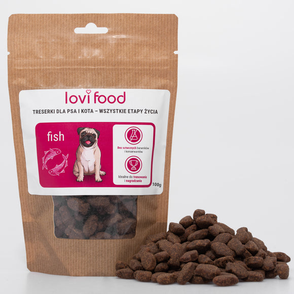 Lovi Food Fish Training Treats – Soft Bite-Size Snacks with Real Fish, 100g