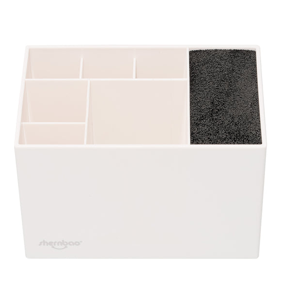 Shernbao Scissors Holder – White Organizer with Multiple Slots, Convenient Grooming Tool Storage