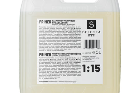 Selecta Primer Cleansing Shampoo Concentrate 5L – Deep-Clean Formula, 1:15 Dilution Ratio