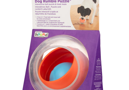 Nina Ottosson Dog Rumble Puzzle – Interactive Treat Ball, Level 1, Orange, Engaging Play
