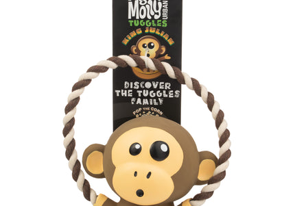 Max&Molly King Julian Monkey Dog Toy – Durable Latex Rope Design with Squeaker