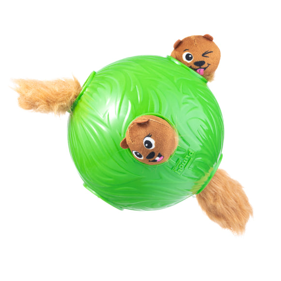 Nina Ottosson Snuffle N' Treat Ball – Interactive Puzzle Toy with 6 Squirrels, Level 2, Green