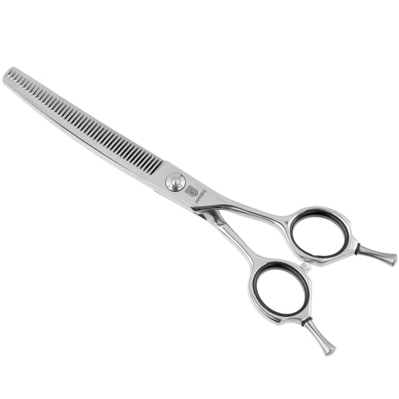 Jargem Curved Blenders 6.5" – Professional Single-Sided 45-Tooth Thinning Shears, Precision Cut
