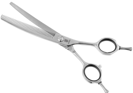 Jargem Curved Blenders 6.5" – Professional Single-Sided 45-Tooth Thinning Shears, Precision Cut
