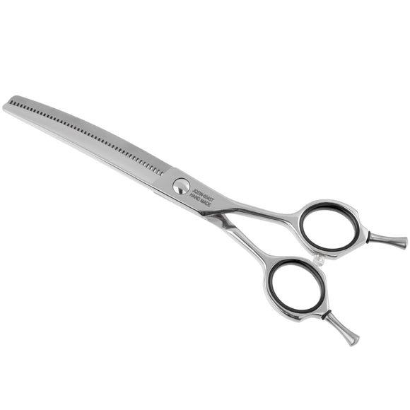 Jargem Curved Blenders 6.5" – Professional Single-Sided 45-Tooth Thinning Shears, Precision Cut