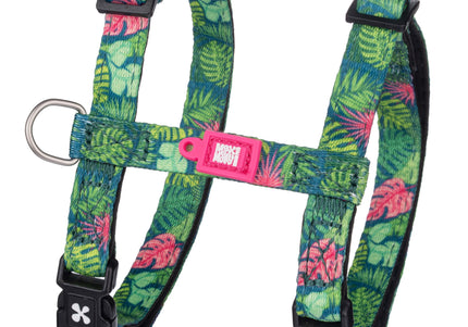 Max&Molly Cat Harness and Leash Set – Adjustable Tropical Leaves Pattern, Lightweight Design