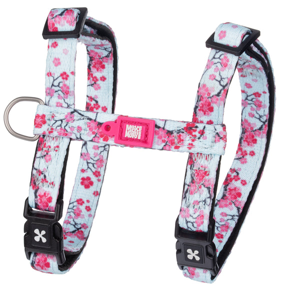 Max&Molly Cat Harness and Leash Set – Cherry Blossom Pattern, Adjustable, Comfortable Fit