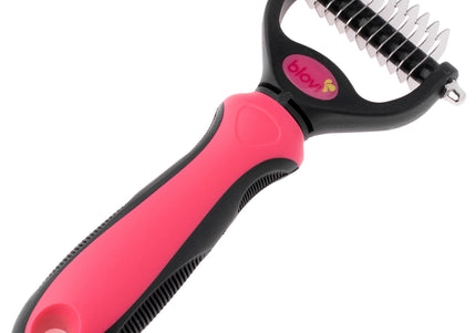 Blovi Small Undercoat Rake Pink – Ergonomic Hook Trimmer with Comfortable Grip, Lightweight Design