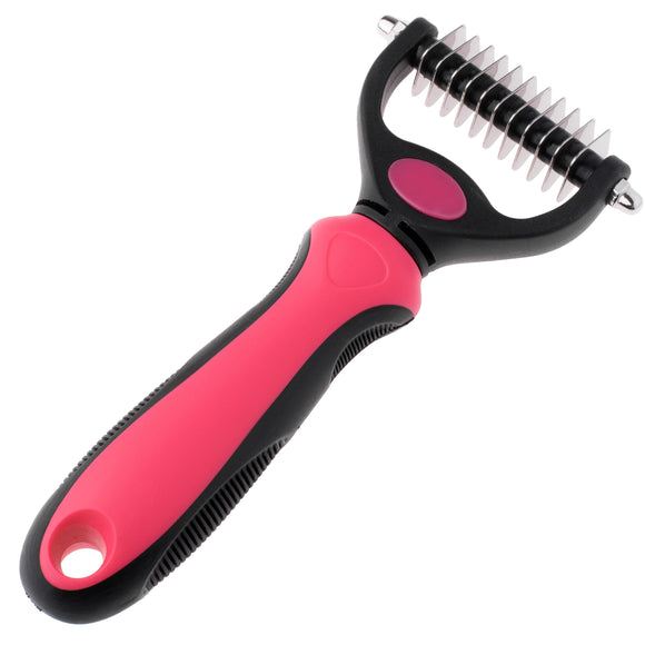 Blovi Small Undercoat Rake Pink – Ergonomic Hook Trimmer with Comfortable Grip, Lightweight Design