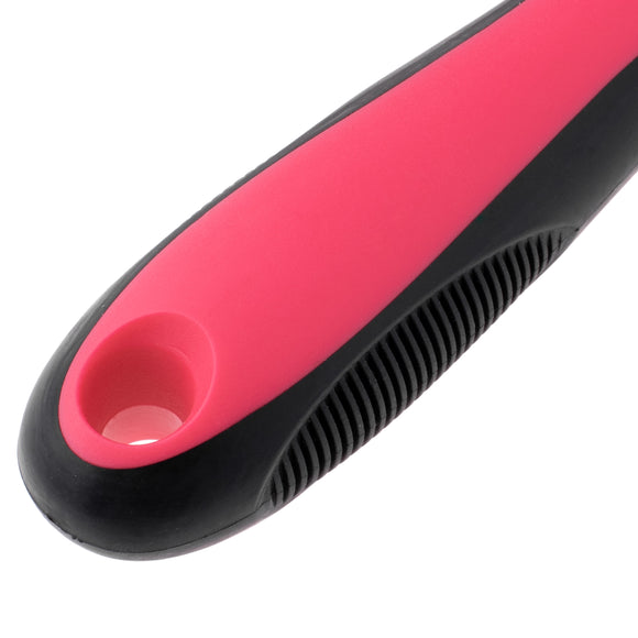 Blovi Double Undercoat Rake – Dual-Sided 7.5cm Grooming Tool, Pink, Ergonomic Handle
