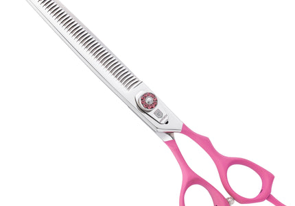Jargem Pink Blenders 7.5" – Single-Sided Thinning Shears with Decorative Screw, 50 Teeth