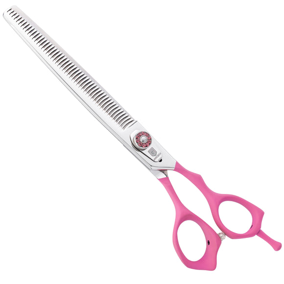 Jargem Pink Blenders 7.5" – Single-Sided Thinning Shears with Decorative Screw, 50 Teeth