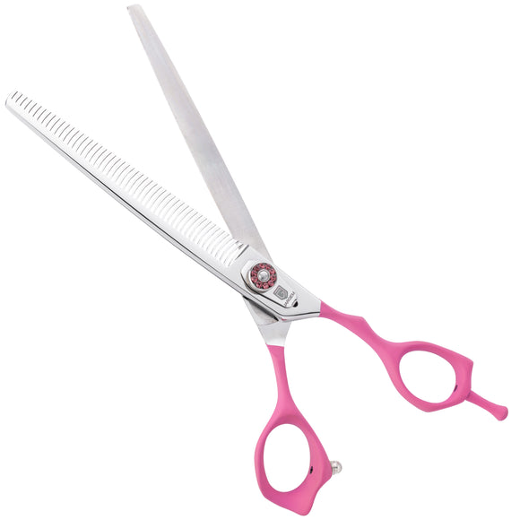 Jargem Pink Blenders 7.5" – Single-Sided Thinning Shears with Decorative Screw, 50 Teeth
