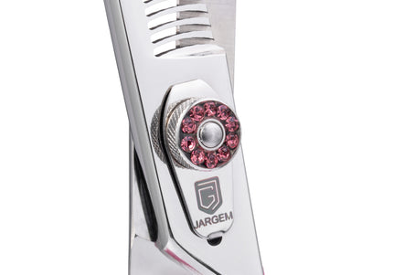 Jargem Pink Blenders 7.5" – Single-Sided Thinning Shears with Decorative Screw, 50 Teeth
