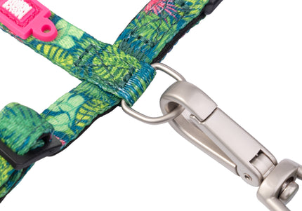 Max&Molly Cat Harness and Leash Set – Adjustable Tropical Leaves Pattern, Lightweight Design