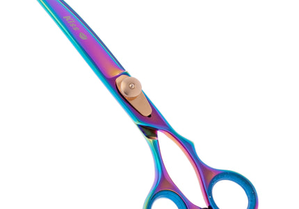 Geib Gold Rainbow Kiss Curved Scissors – 8.5in Micro-Bevel Blades with Premium Rainbow Finish