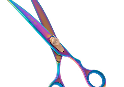 Geib Gold Rainbow Kiss Curved Scissors – 8.5in Micro-Bevel Blades with Premium Rainbow Finish