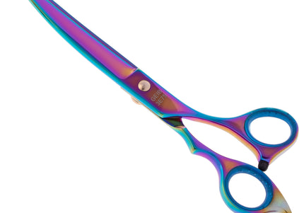 Geib Gold Rainbow Kiss Curved Scissors – 8.5in Micro-Bevel Blades with Premium Rainbow Finish