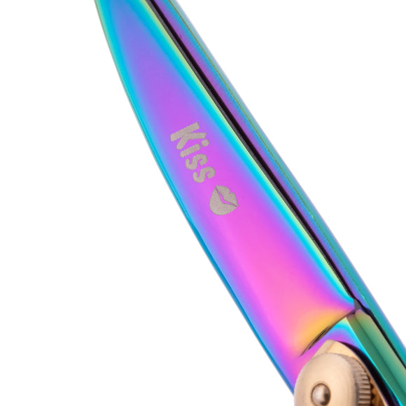 Geib Gold Rainbow Kiss Curved Scissors – 8.5in Micro-Bevel Blades with Premium Rainbow Finish