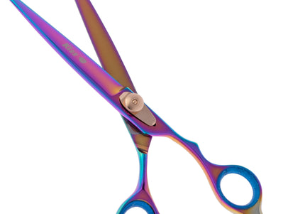 Geib Gold Rainbow Kiss Straight Scissors – Micro-Bevel Edge, 7.5in, Premium Rainbow Finish