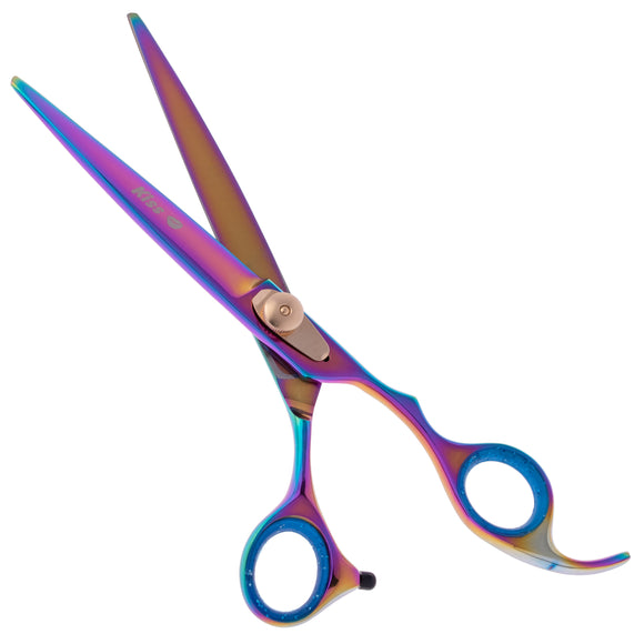 Geib Gold Rainbow Kiss Straight Scissors – Micro-Bevel Edge, 7.5in, Premium Rainbow Finish