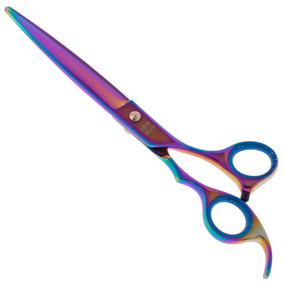 Geib Gold Rainbow Kiss Straight Scissors – Micro-Bevel Edge, 7.5in, Premium Rainbow Finish