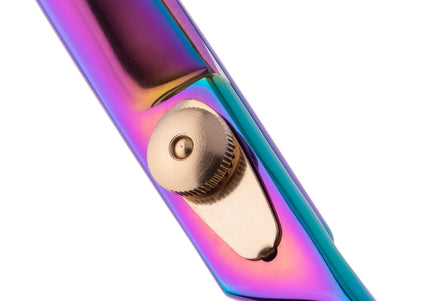 Geib Gold Rainbow Kiss Straight Scissors – Micro-Bevel Edge, 7.5in, Premium Rainbow Finish