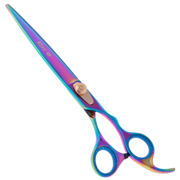 Geib Gold Rainbow Kiss Straight Scissors – Micro-Bevel Edge, 7.5in, Premium Rainbow Finish