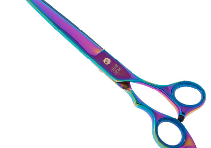 Geib Gold Rainbow Kiss Straight Scissors – Micro-Bevel Edge, 7.5in, Premium Rainbow Finish